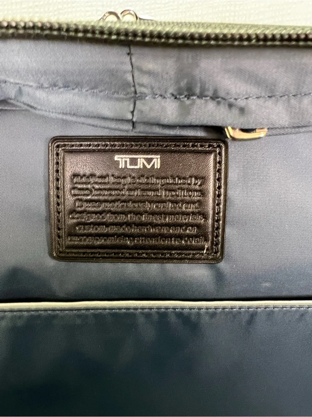 Tumi Arrive LeGuardia Black Nylon and Leather Briefcase w/ Silver Hardware